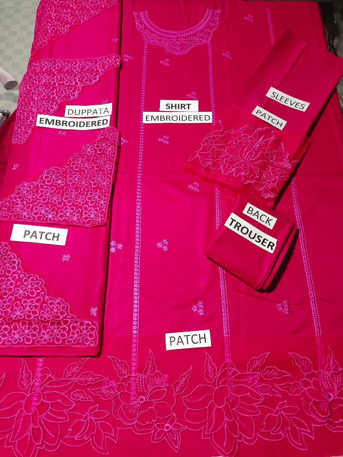 Dhanak 3 Piece Embroidered Dress - 422