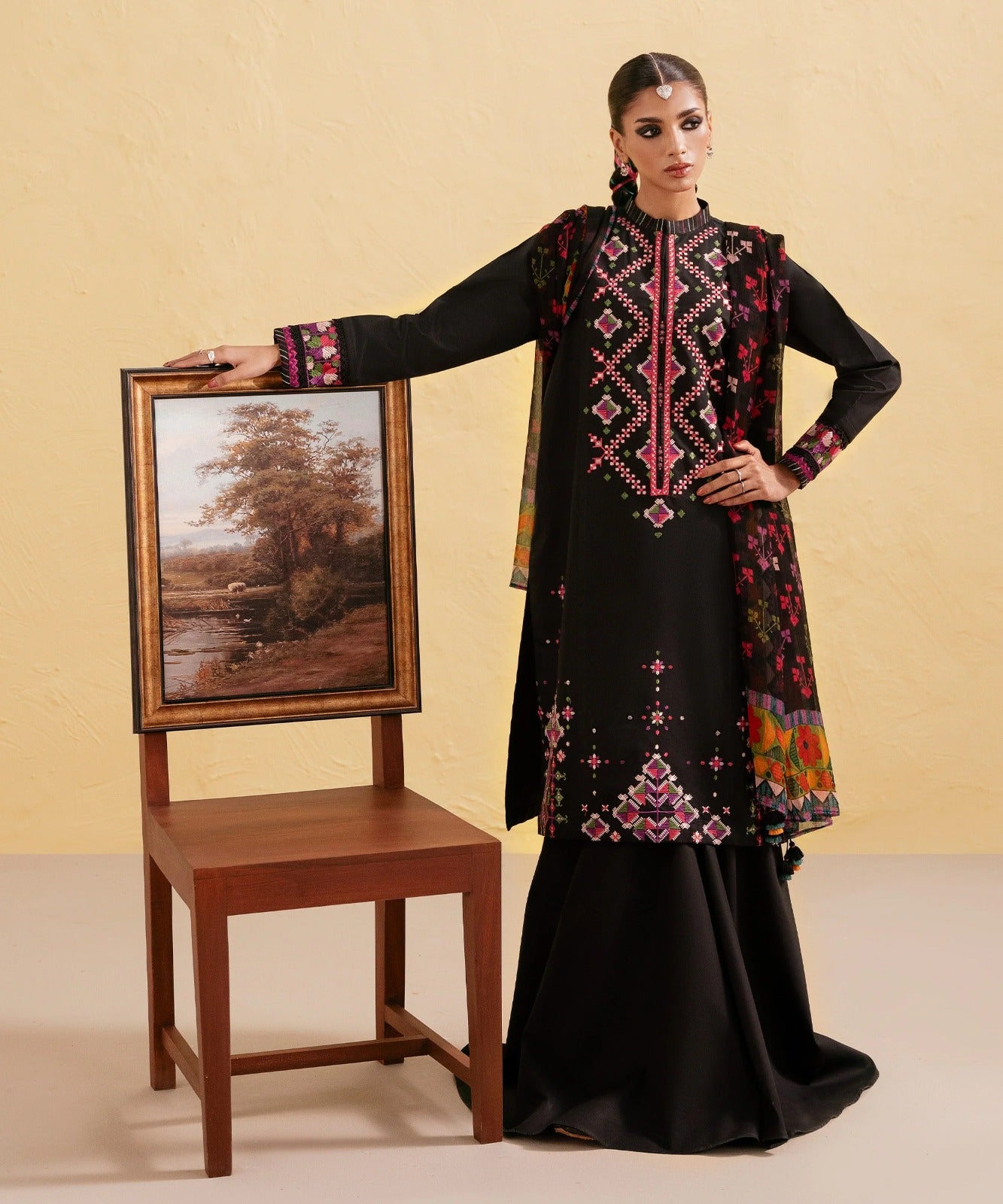 Dhanak 3 Piece Embroidered Dress - 408