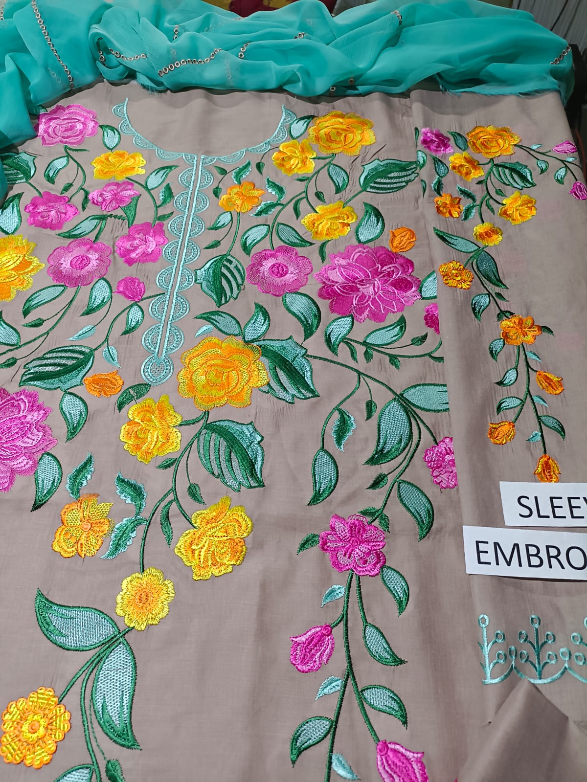 Lawn Unstitched 3 Piece Embroidered Dress - 377