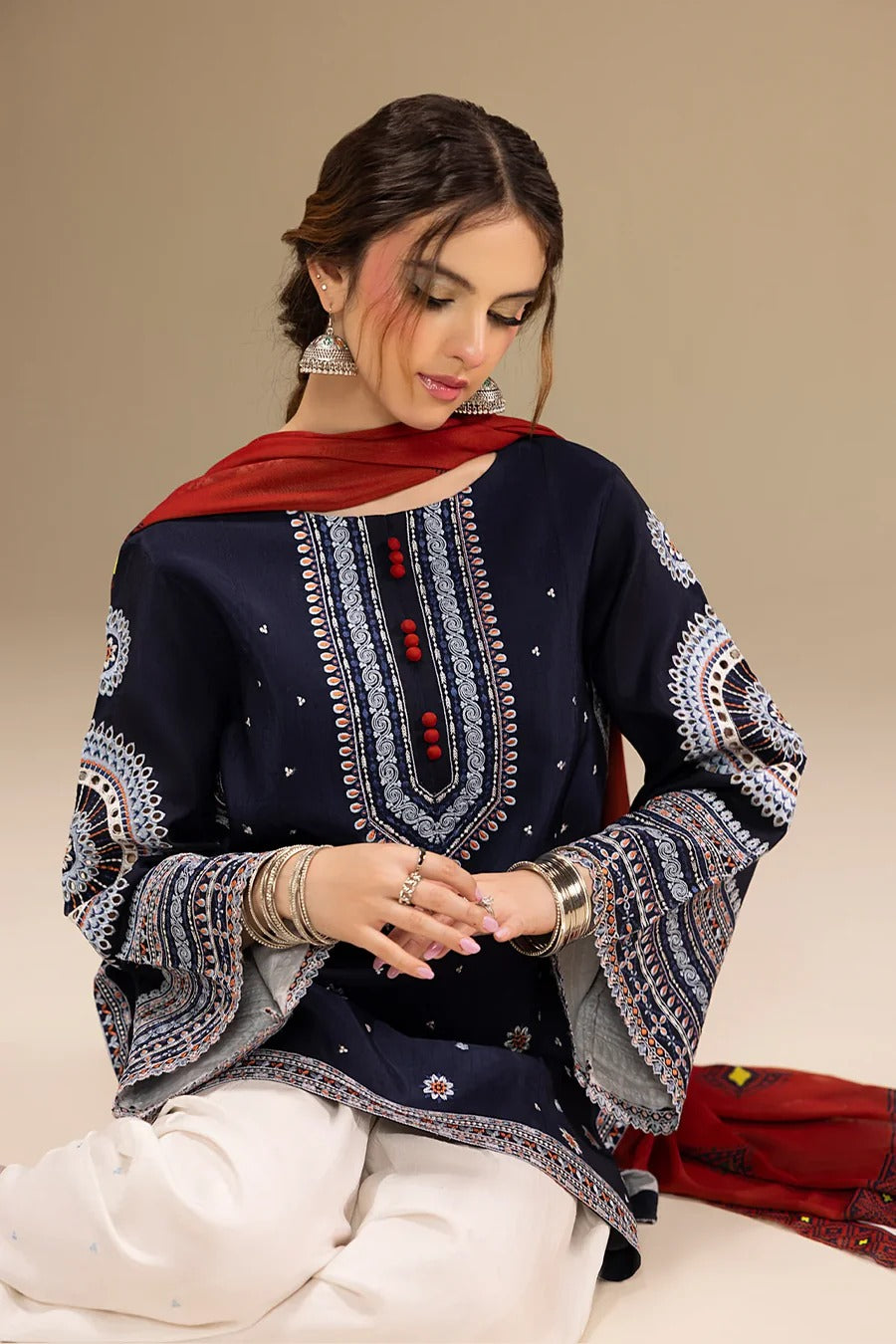 Lawn 3 Piece Embroidered Dress - 385