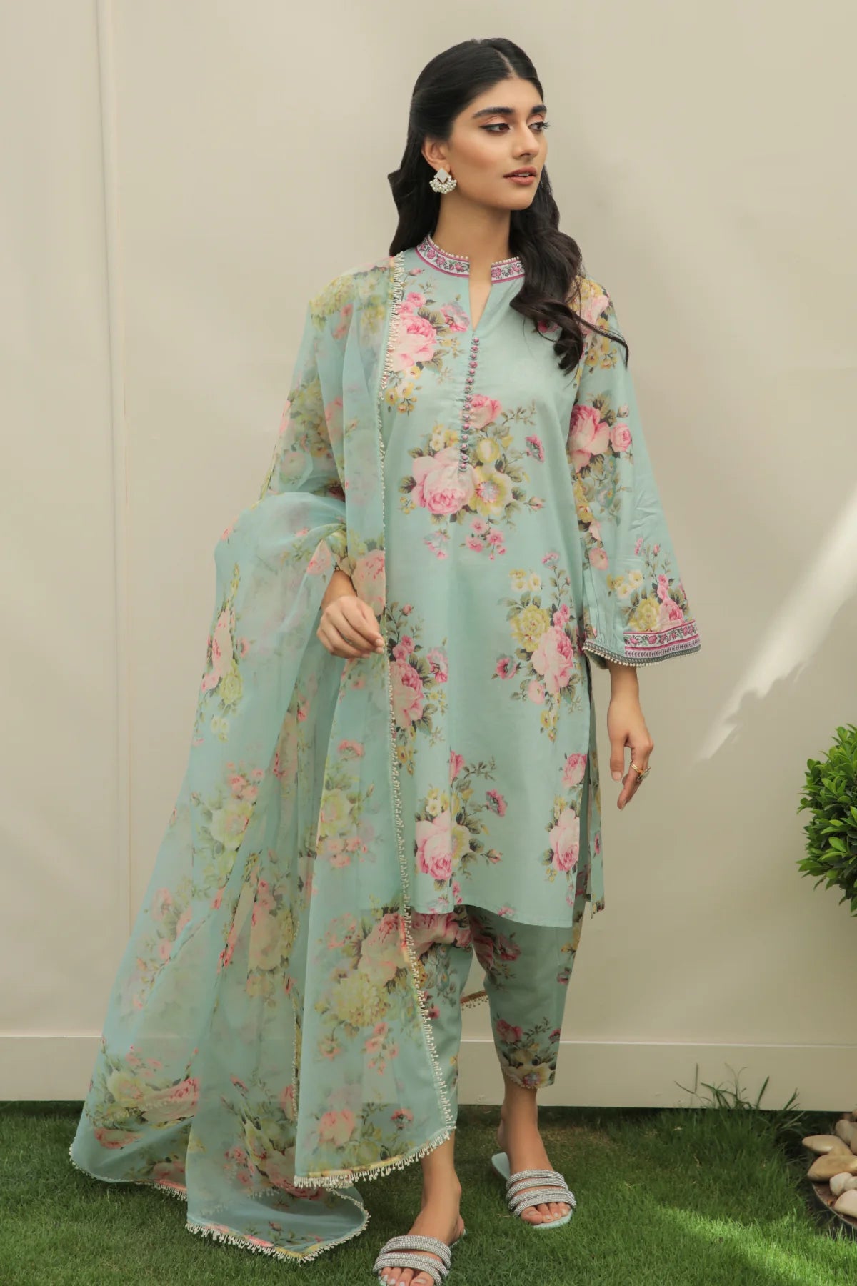 Lawn Unstitched 3 Piece Printed Dress - 336