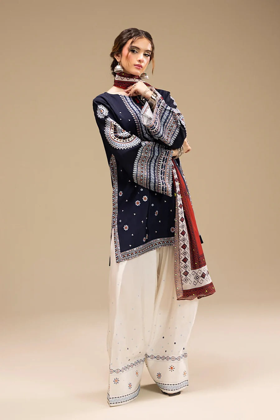Lawn 3 Piece Embroidered Dress - 385