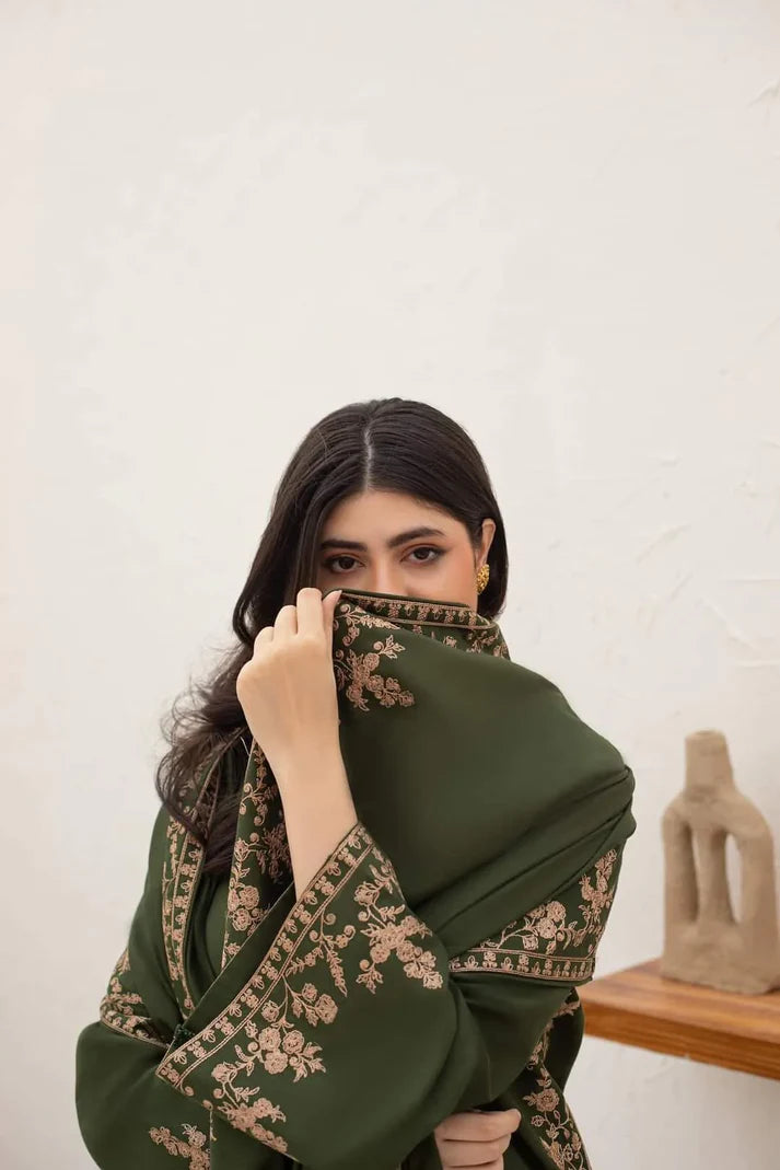 Winter 3PC Dhanak Embroidered Suit - 430