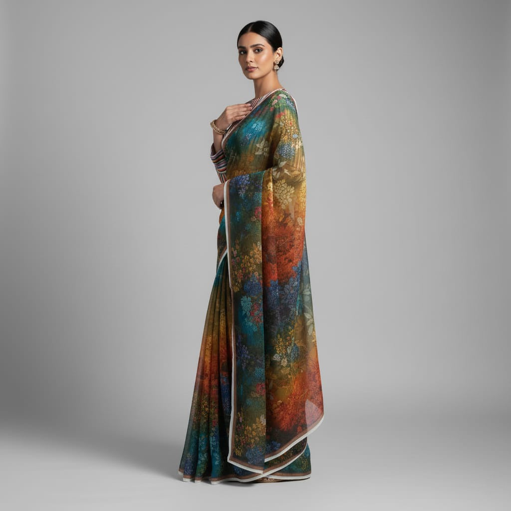 Chiffon Printed Saari - 400