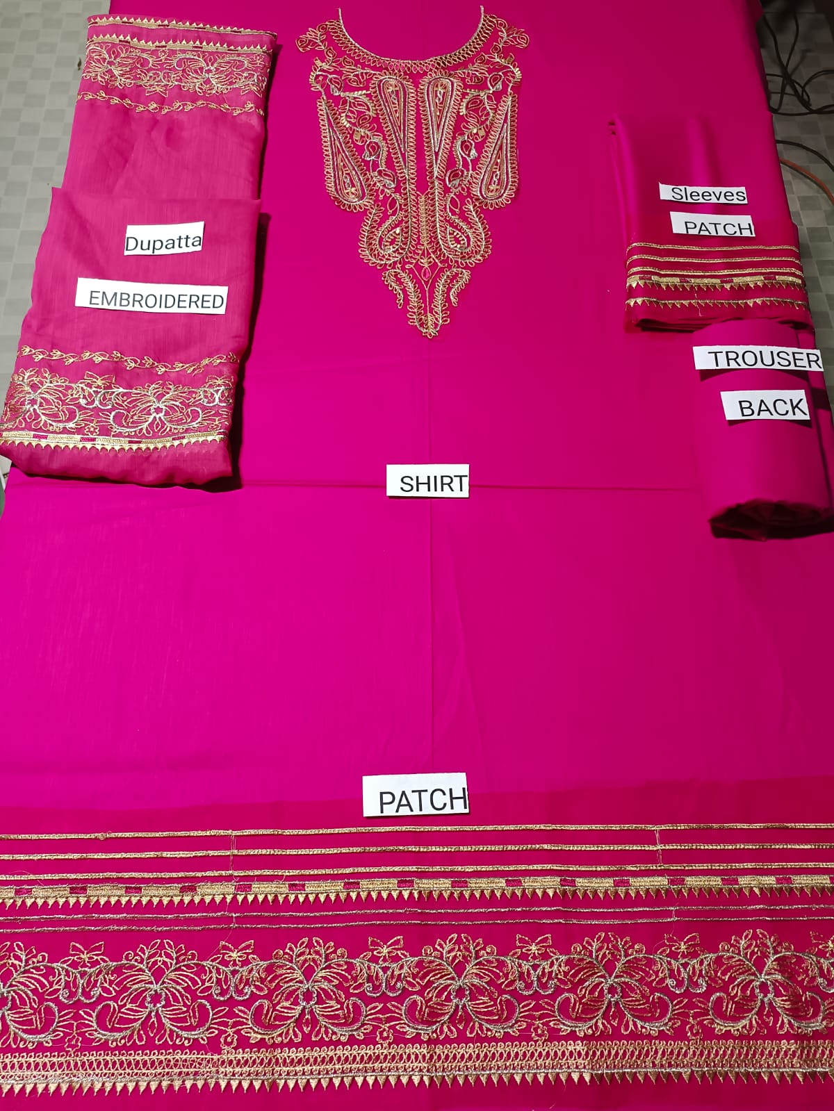 Summer Unstitched 3PCs Embroidered Lawn Dress With Monar Dupatta - 478