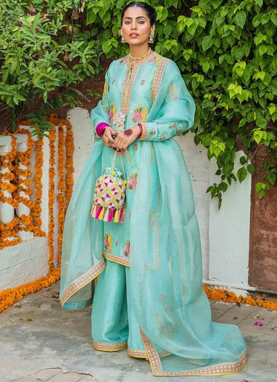 Chiffon 3 Piece Embroidered Dress - 167