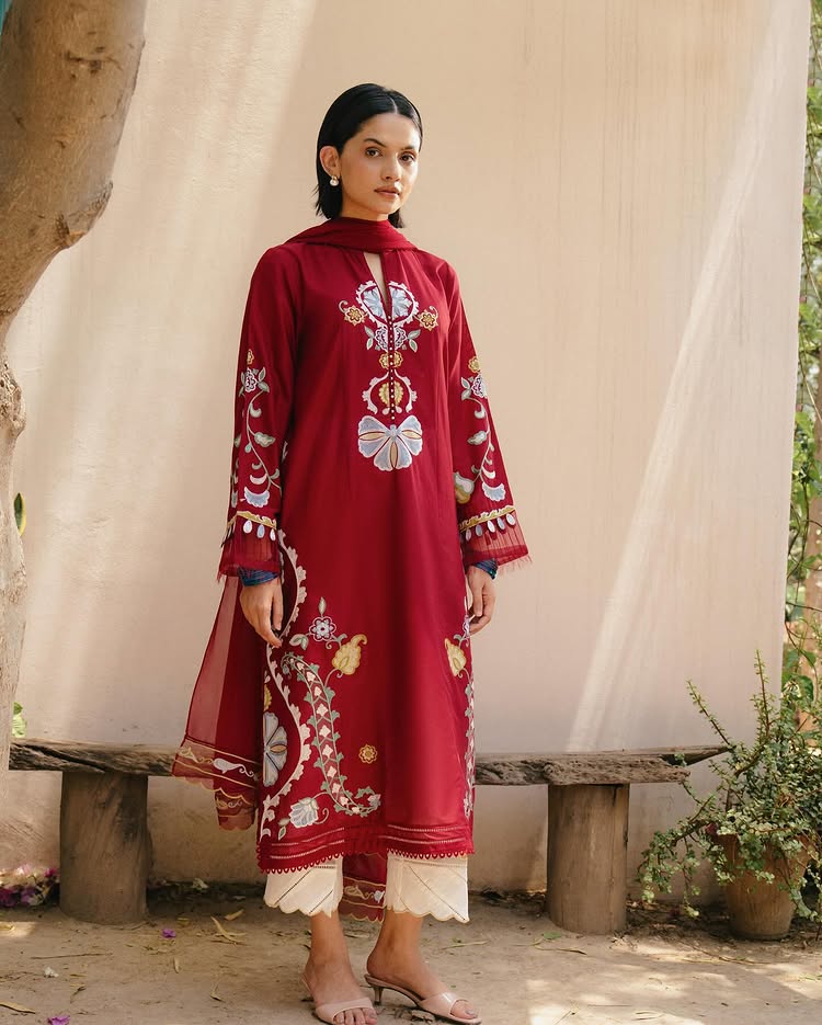 Lawn Unstitched 3 Piece Embroidered Dress - 379