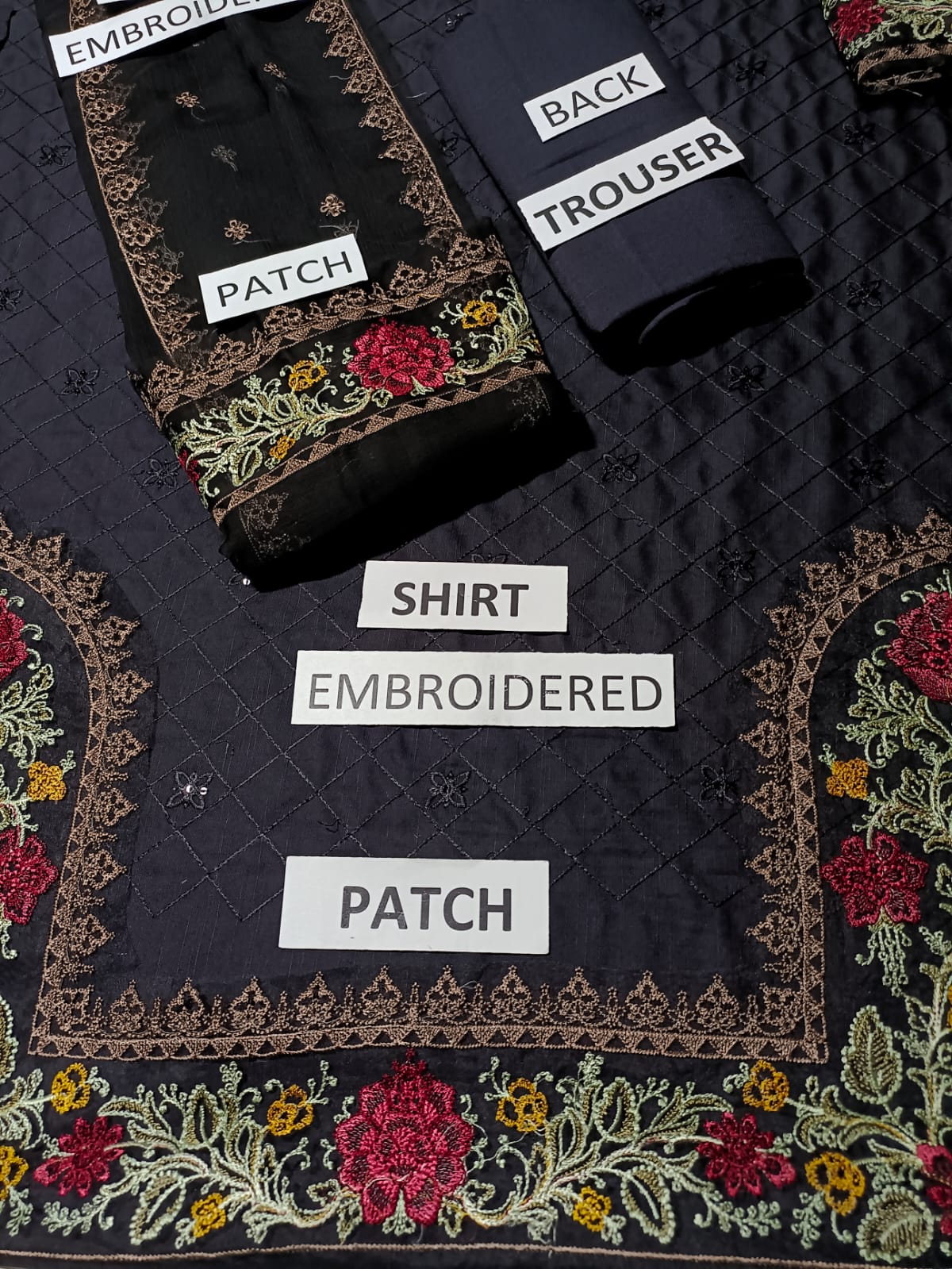 Khaddar 3 Piece Sequin Embroidered Dress - 393
