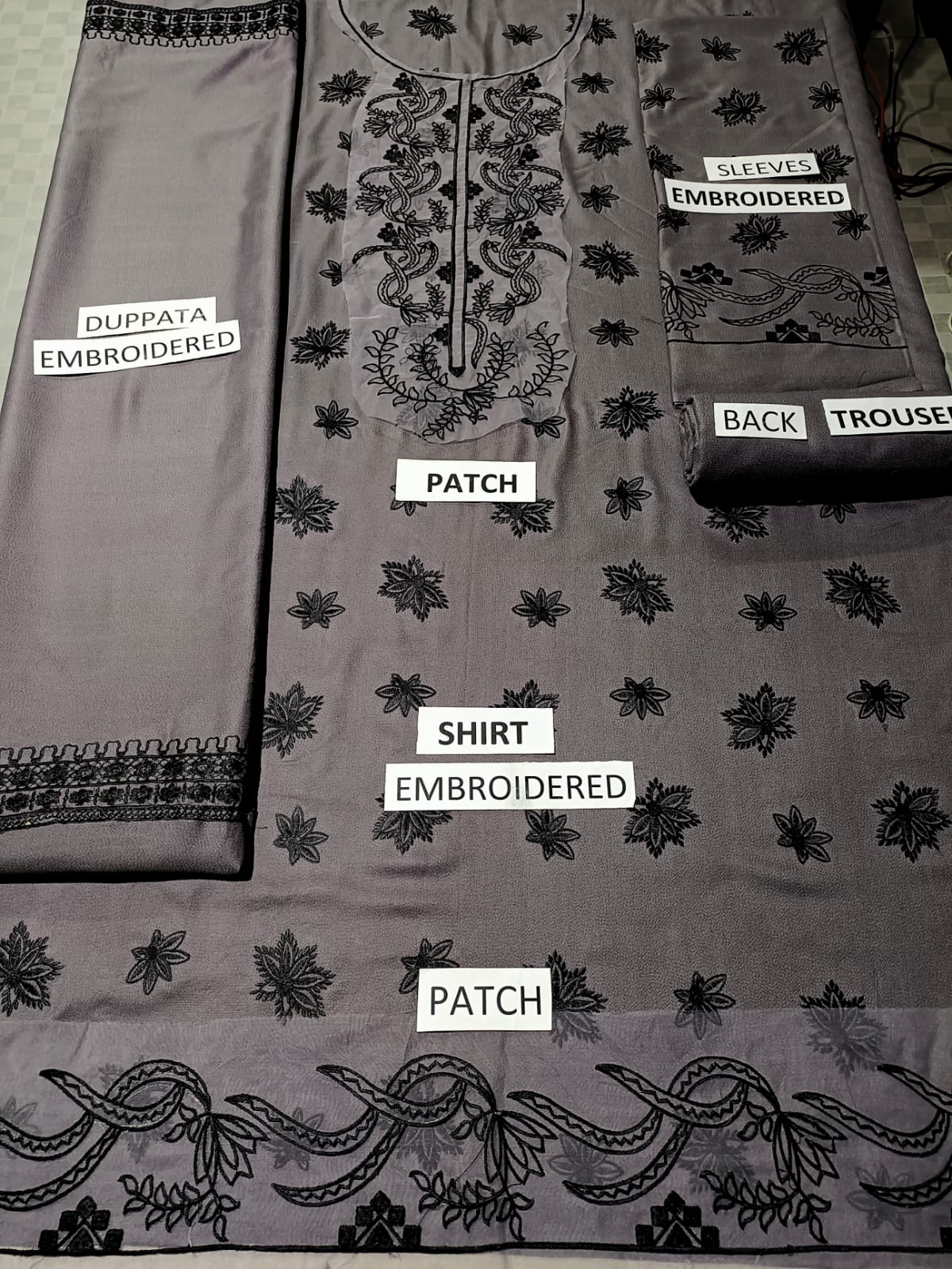 Dhanak 3 Piece Embroidered Dress - 381