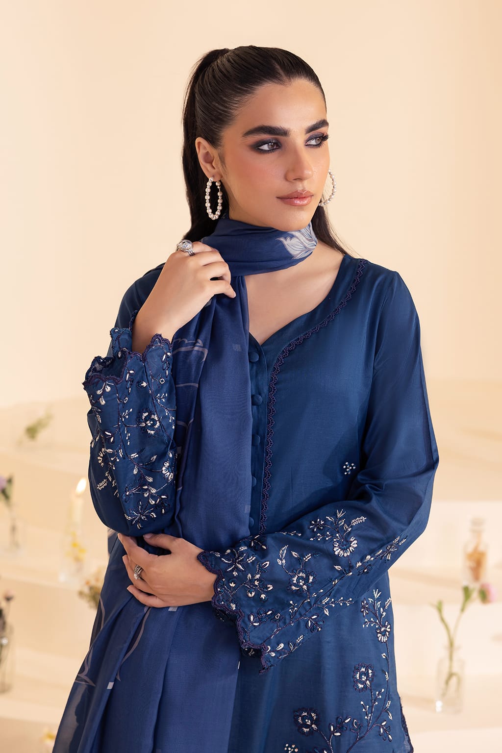 Dhanak 3 Piece Embroidered Dress - 398