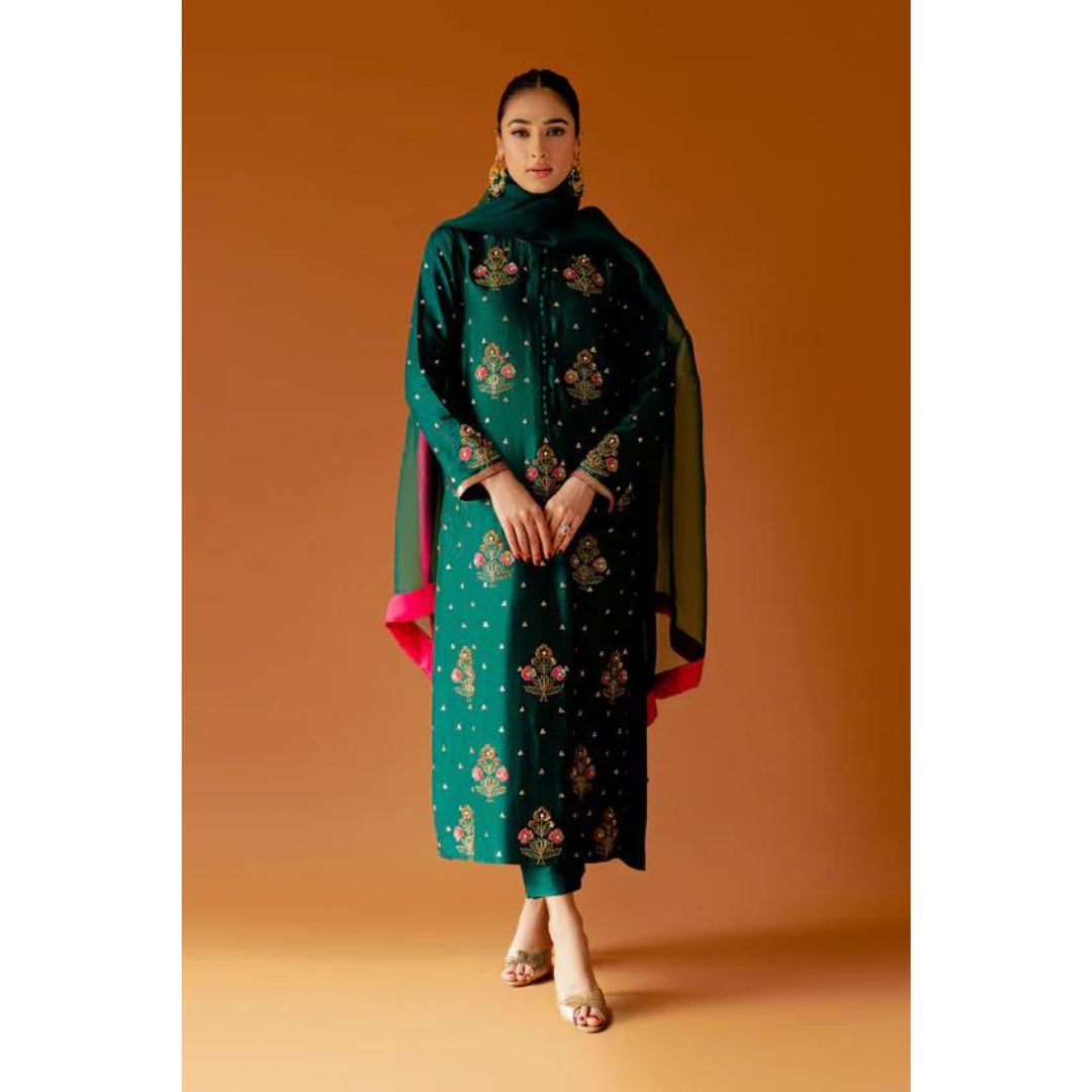 Batik White Chrome 3pc - Embroidered Lawn Dress