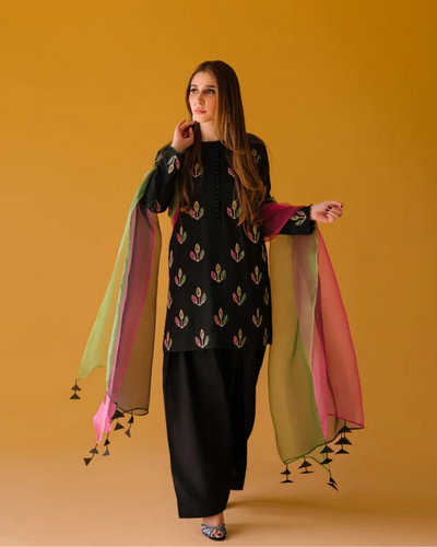 Lawn 3 Piece Embroidered Dress - 343