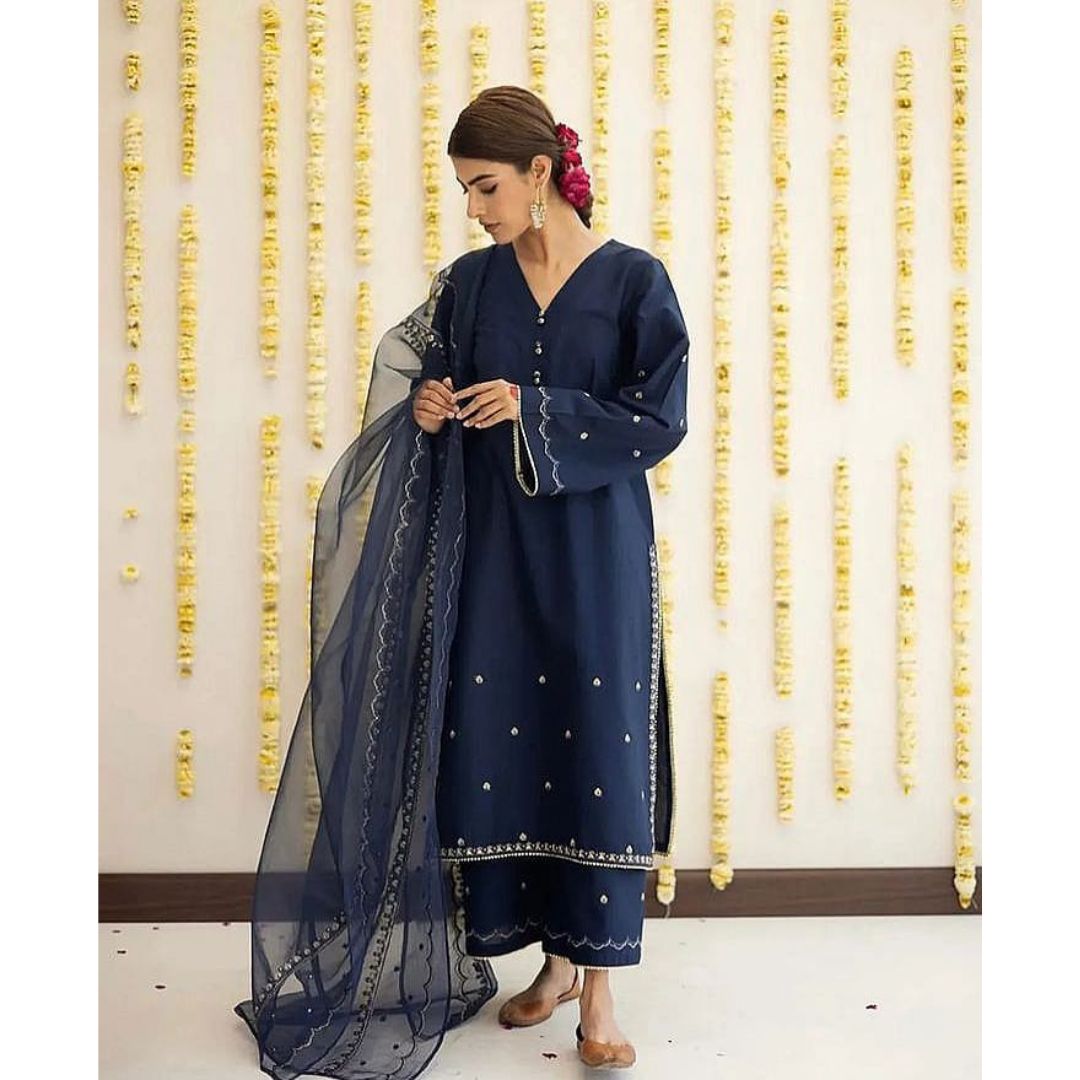Lawn Unstitched 3 Piece Embroidered Dress -207