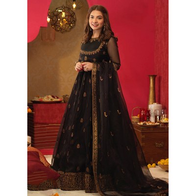 Organza 3 Piece Embroidered Frock - 56