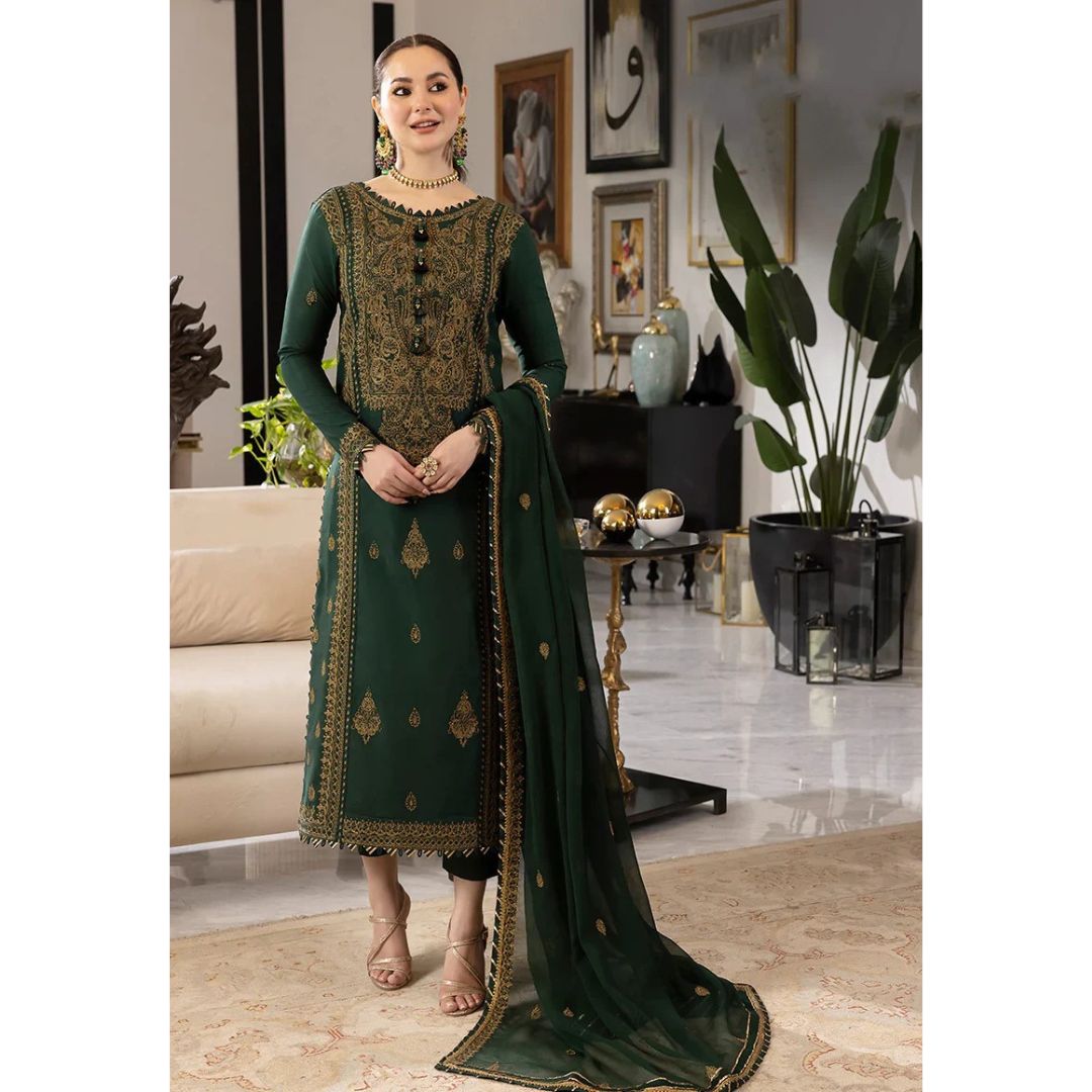 Lawn Unstitched 3 Piece Embroidered Dress -352