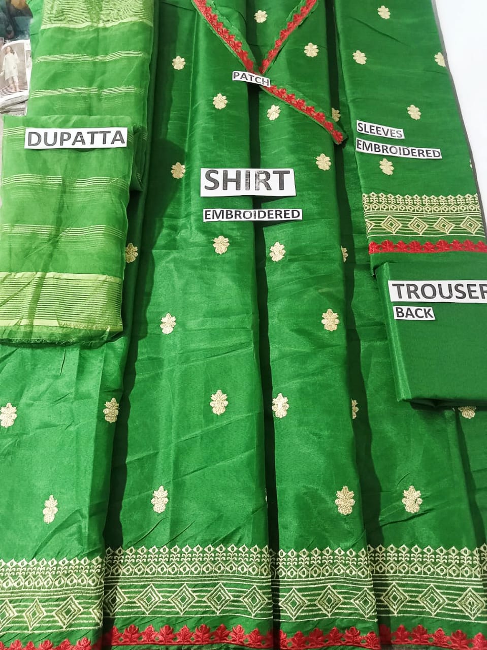 Kataan Silk Unstitched 3 Piece Embroidered Frock - 21