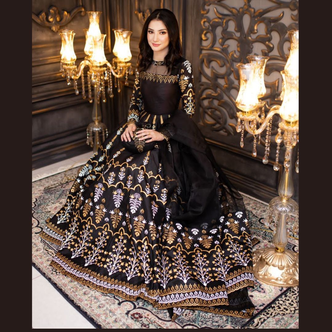 Kataan Silk Unstitched 3 piece embroidered frock - 20
