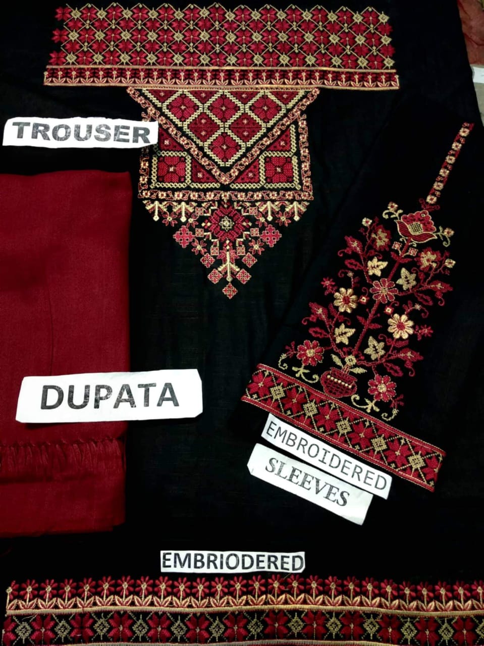 Khaddar 3 Piece Embroidered Dress – 14