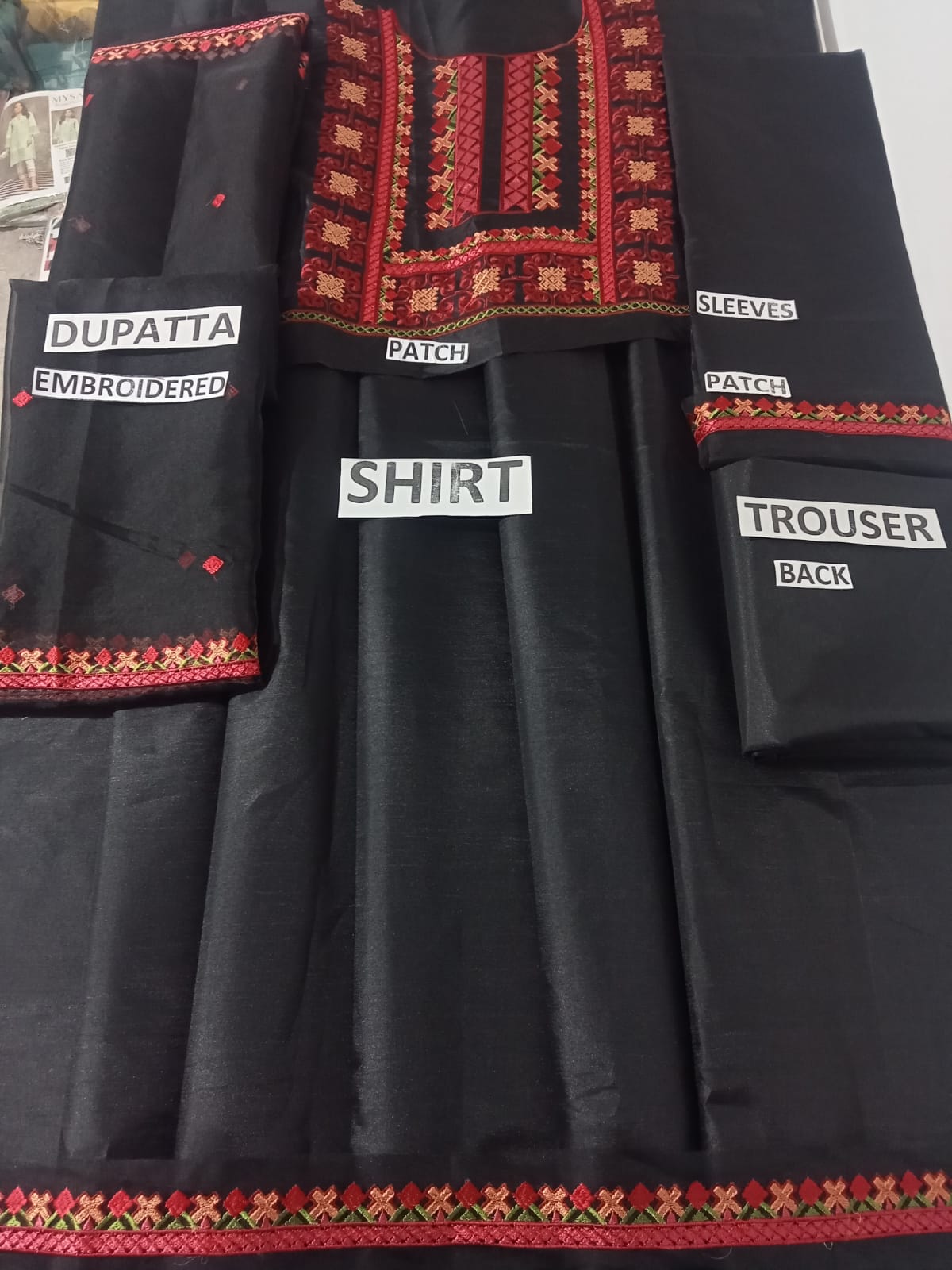 Kataan Silk Unstitched 3 Piece Embroidered Frock - 33