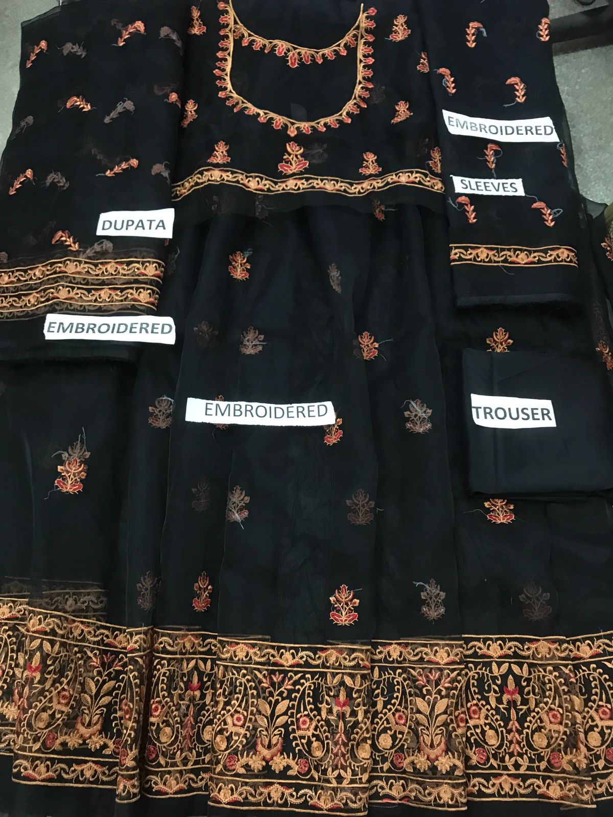 Organza 3 Piece Embroidered Frock - 56