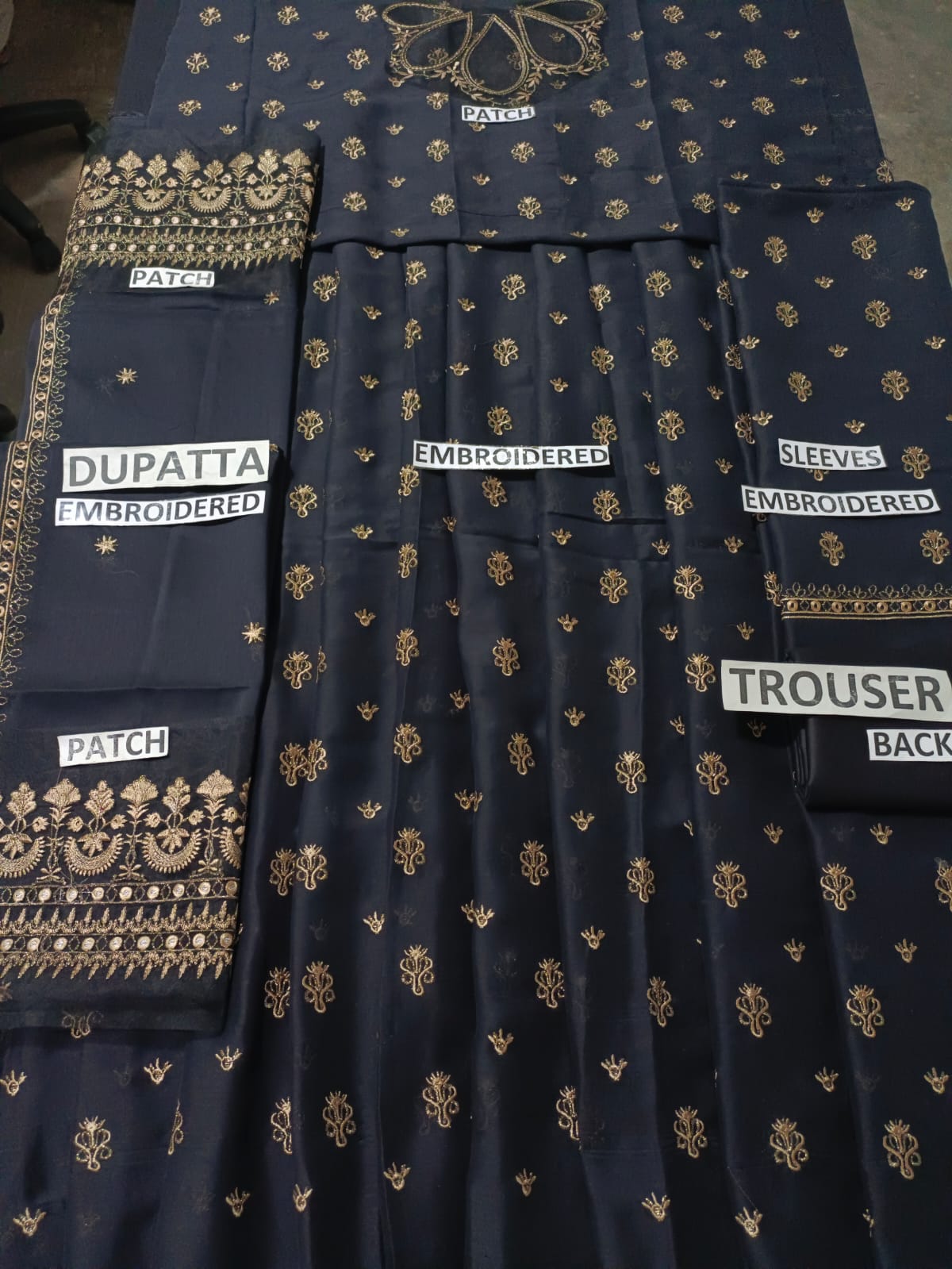 Poly Viscose 3 Piece Embroidered Frock - 115