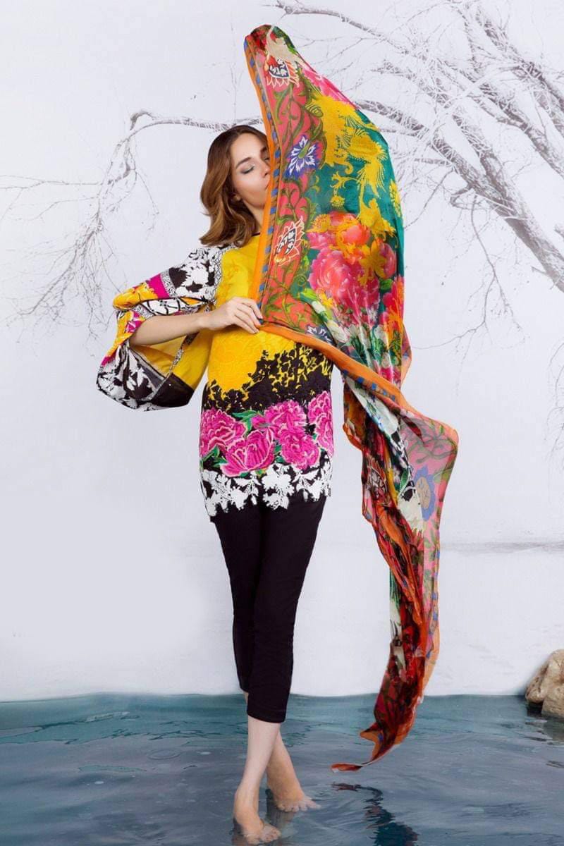Shamoze Silk Printed 3 Piece Dress - 235