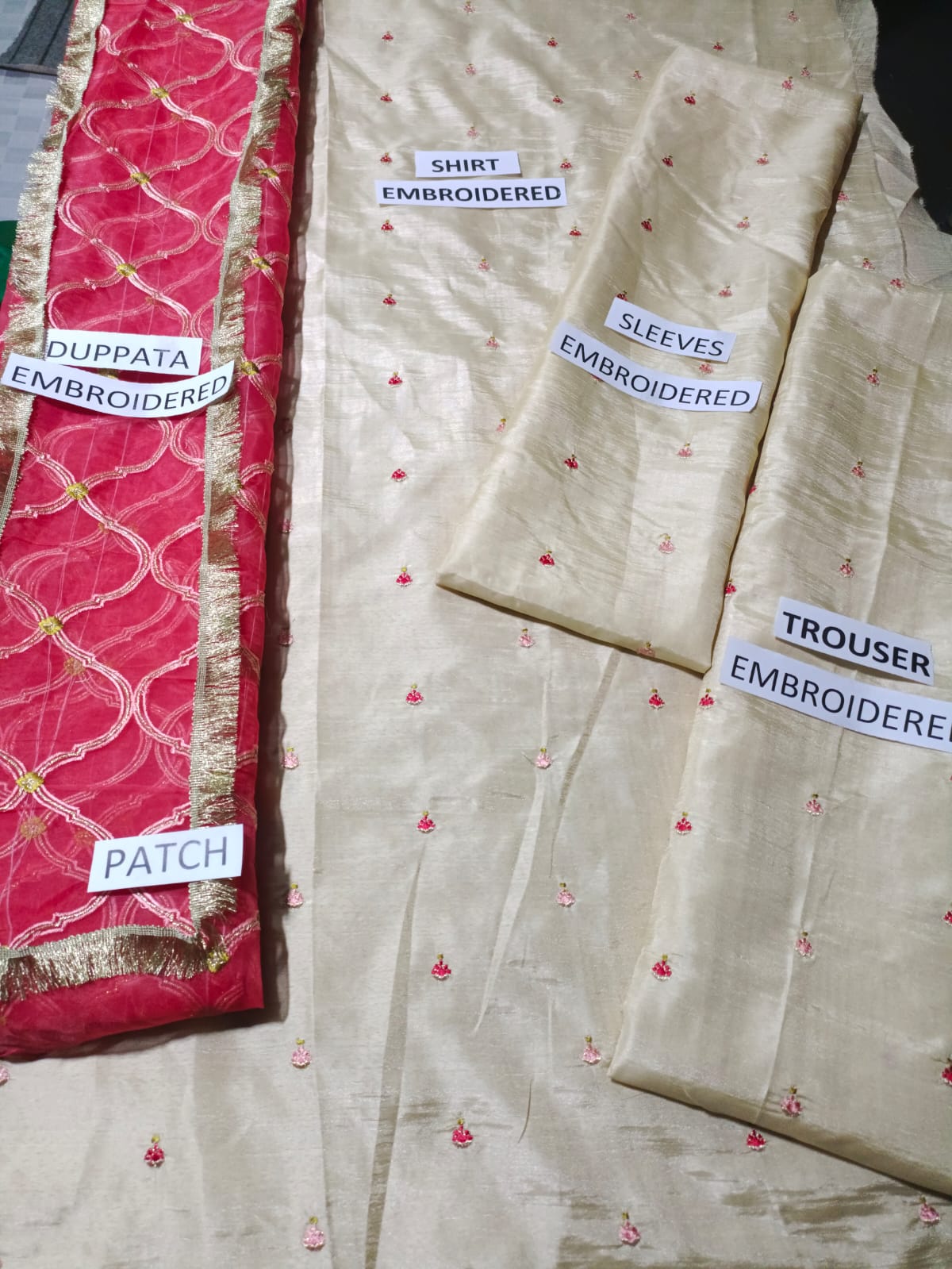 Kataan Silk Unstitched 3 Piece Embroidered Dress - 273