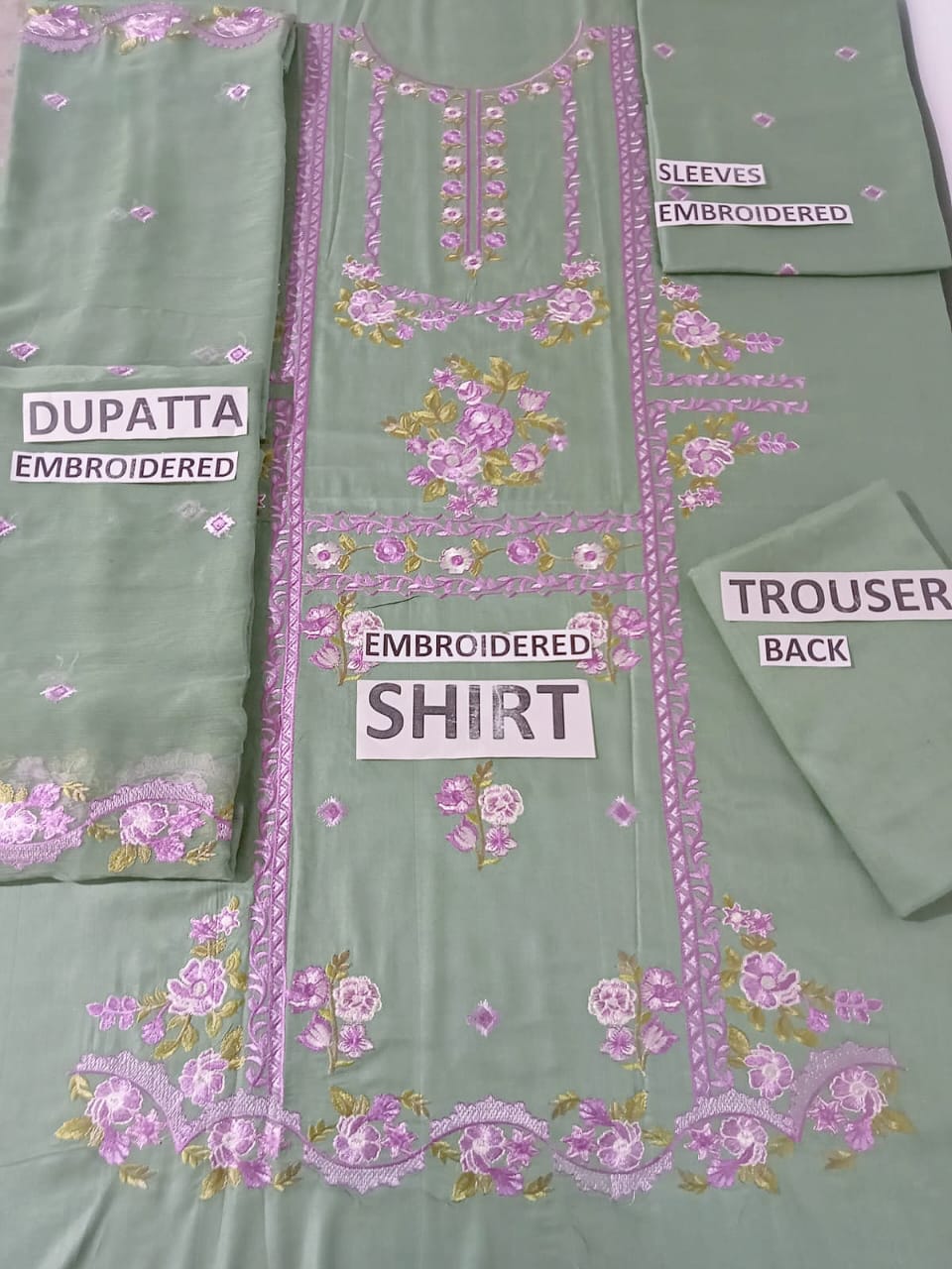 Lawn Unstitched 3 Piece Embroidered Dress - 305