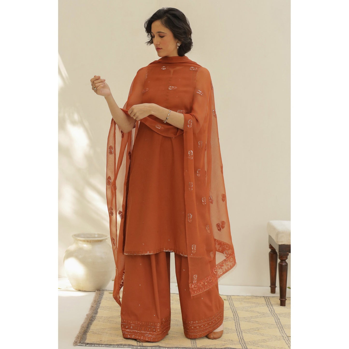 Summer Unstitched 3PCs Embroidered Lawn Dress With Manaar Dupatta - 307