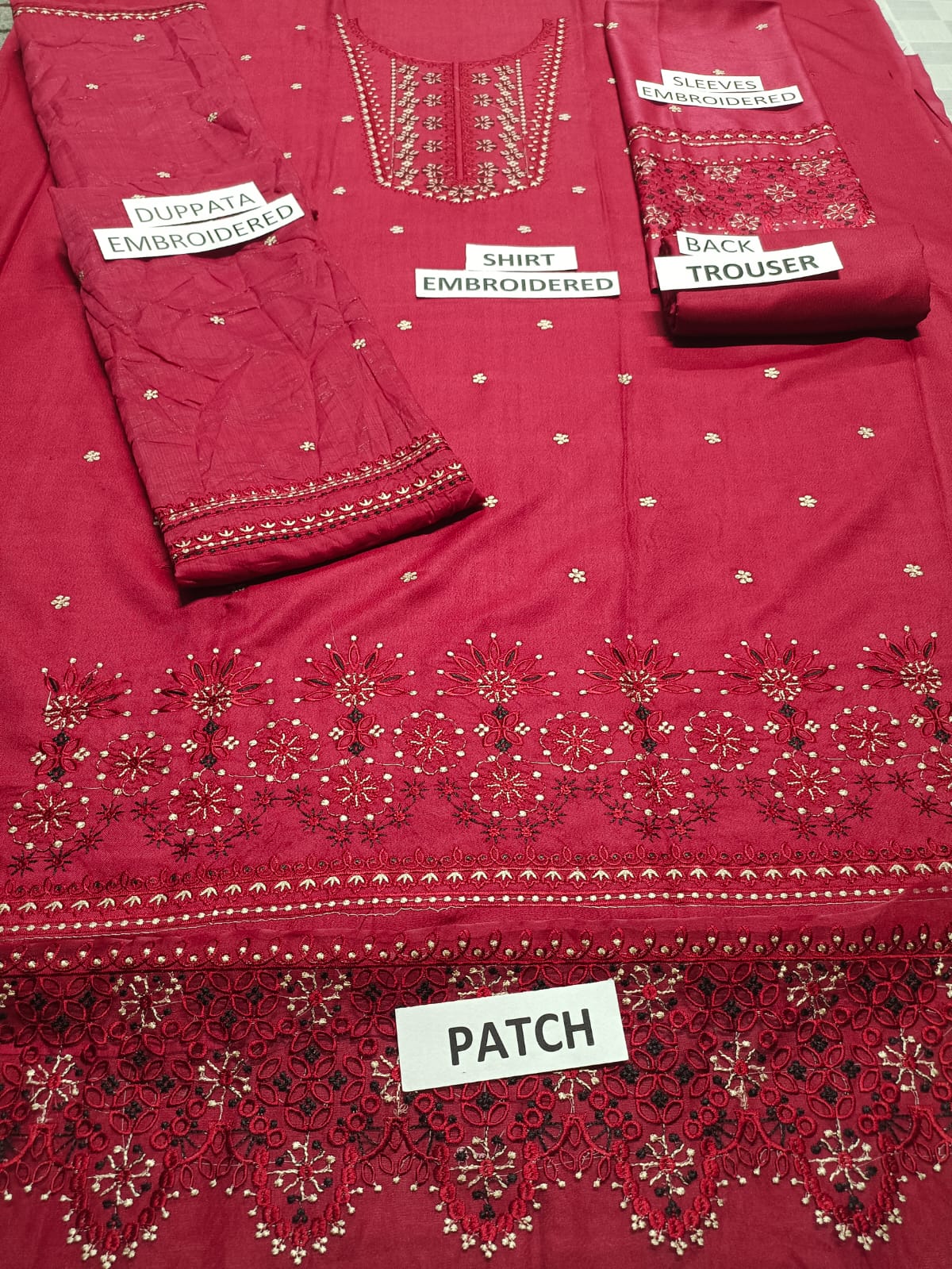 Dhanak Unstitched 3 Piece Embroidered Dress -220