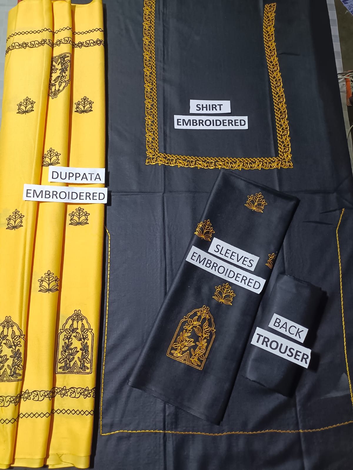 Dhanak 3 Piece Embroidered Dress - 253