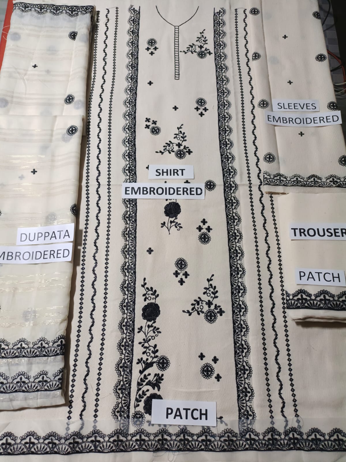 Khaddar 3 Piece Embroidered Dress -261