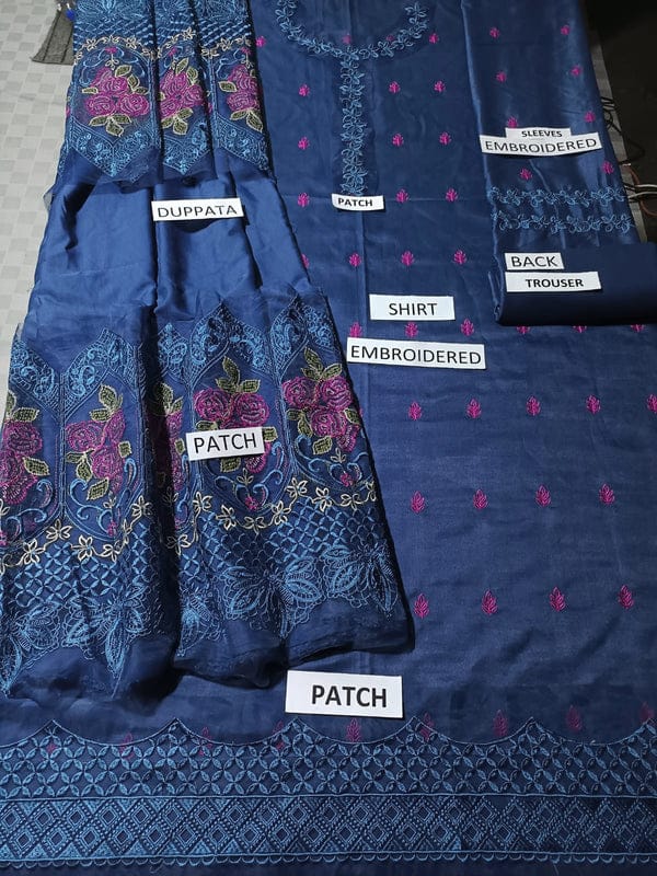Dhanak 3 Piece Embroidered Dress - 266