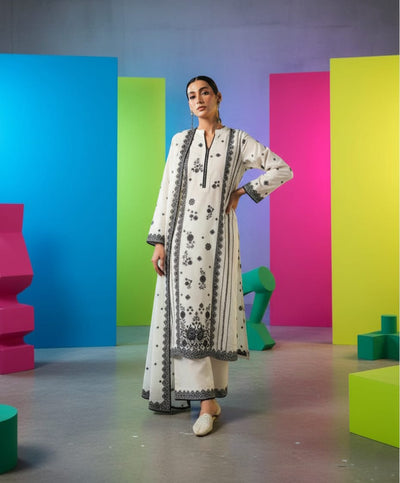 Khaddar 3 Piece Embroidered Dress -261