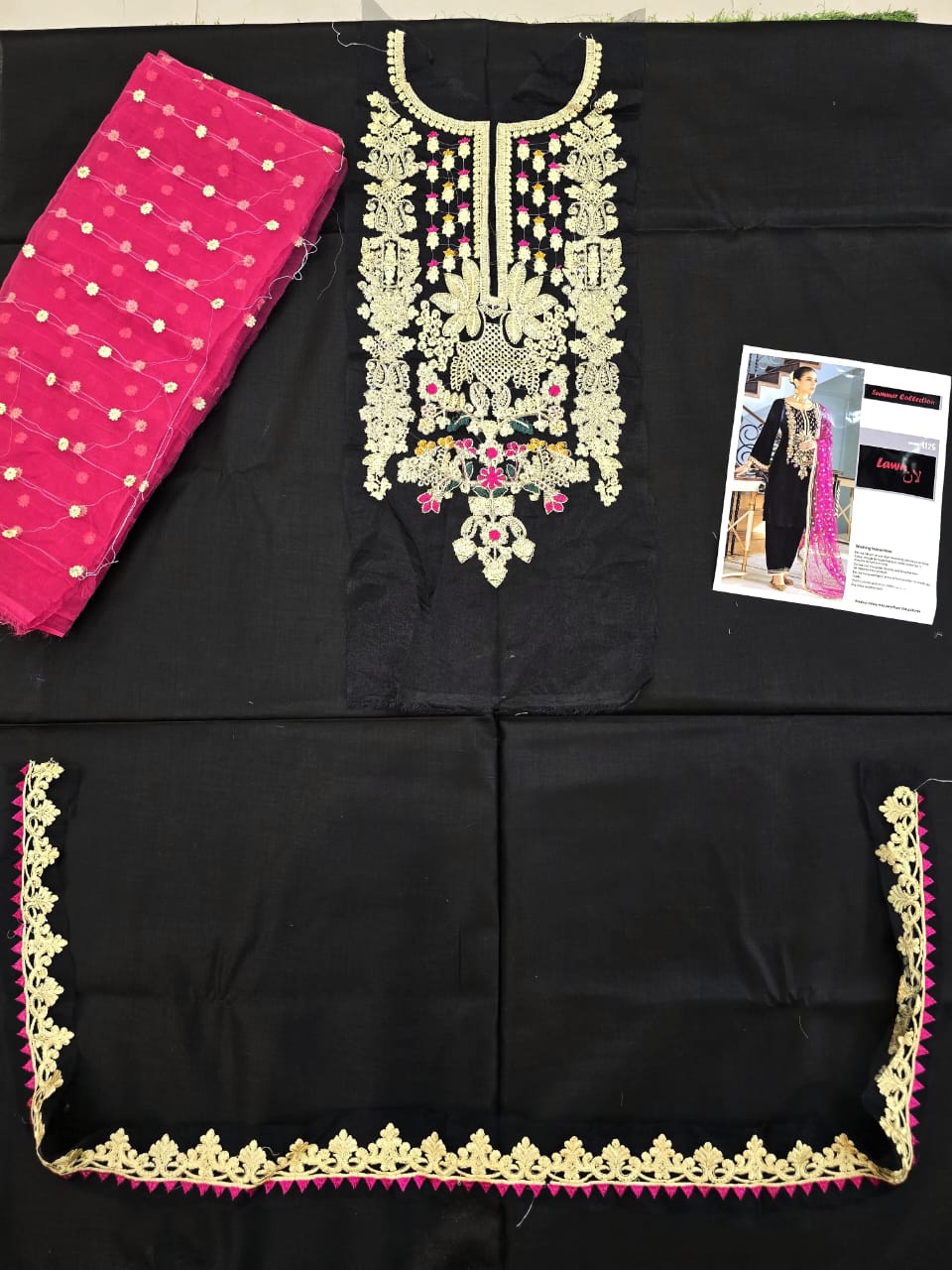 Lawn Unstitched 3 Piece Embroidered Dress - 351