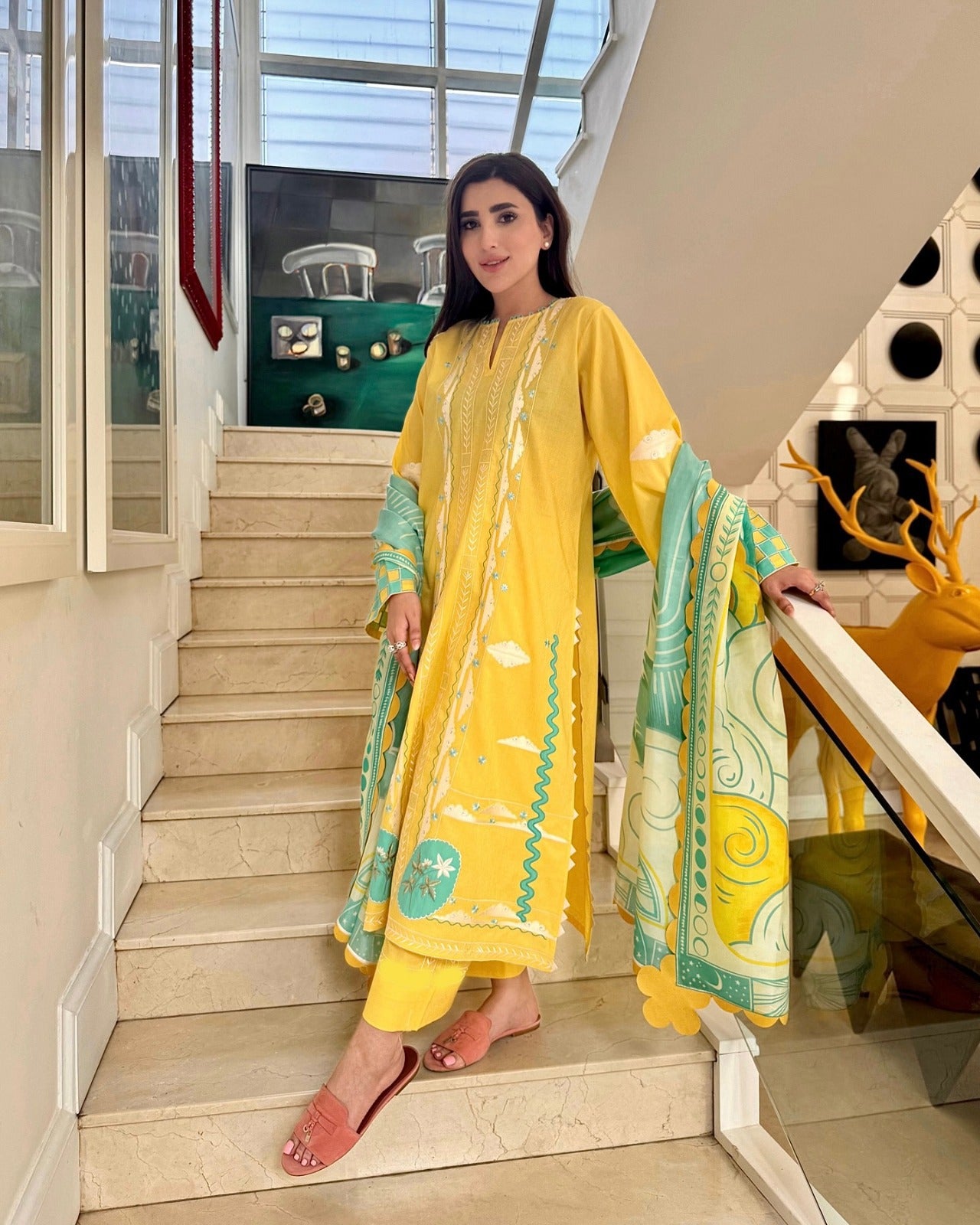 Lawn Unstitched 3 Piece Embroidered Dress - 357