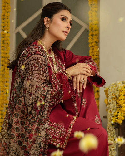 Lawn 3 Piece Embroidered Dress - 359