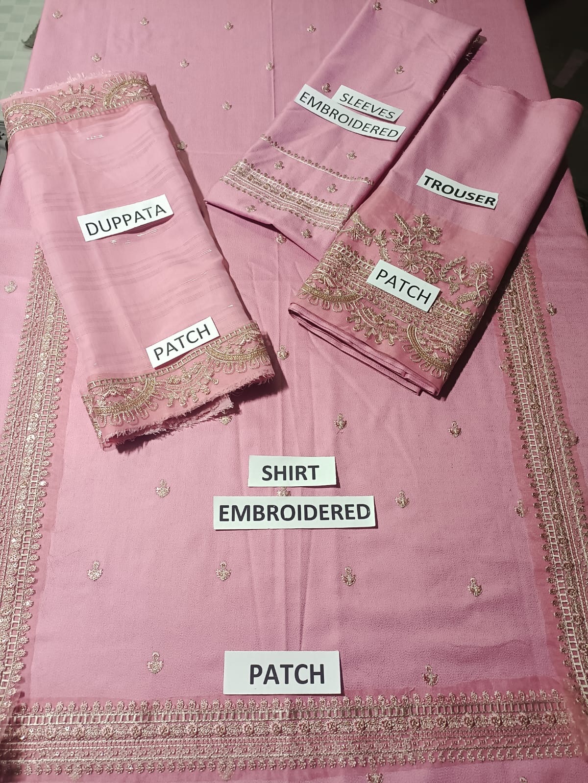 Dhanak 3 Piece Embroidered Dress - 387