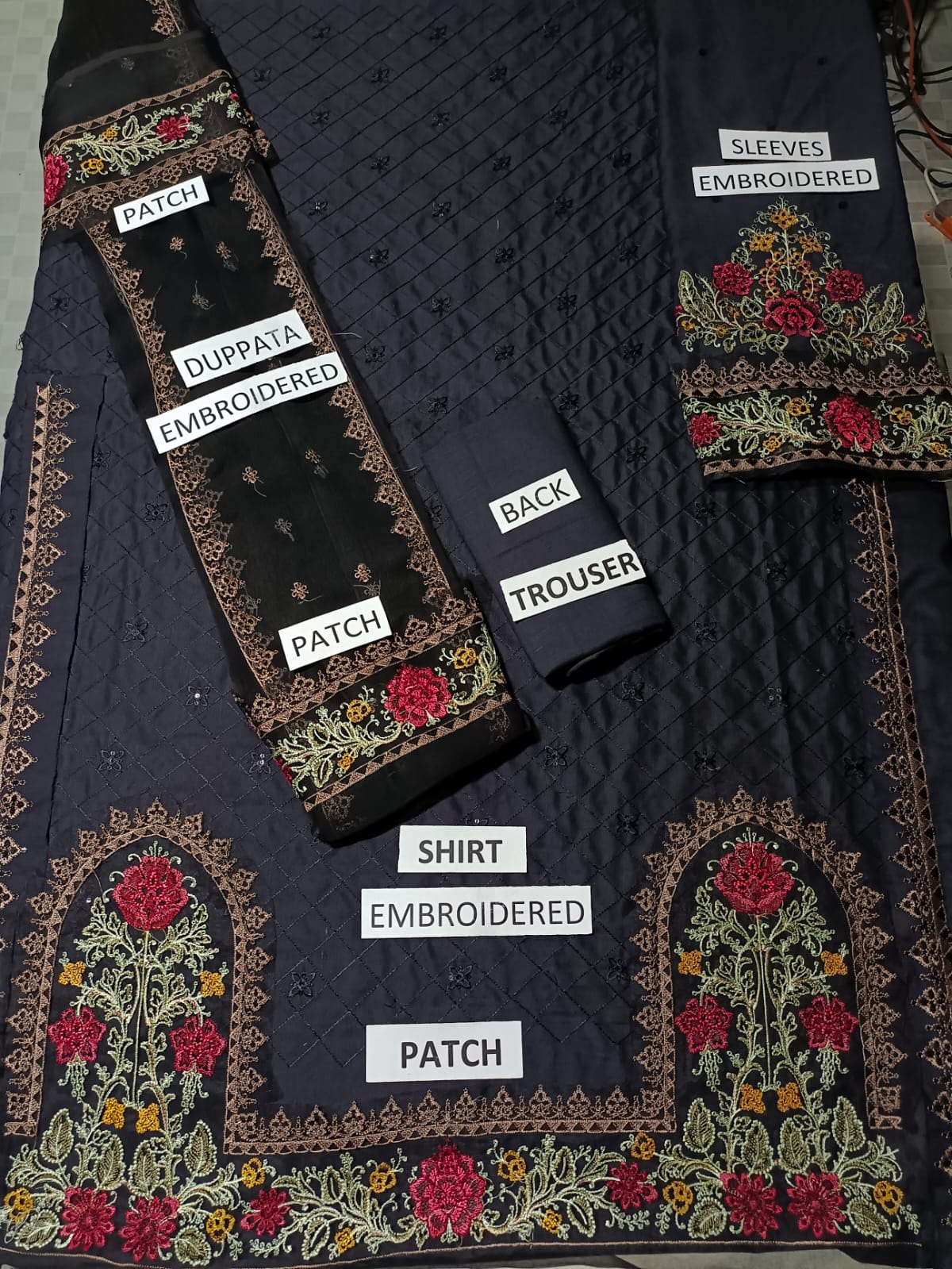 Khaddar 3 Piece Sequin Embroidered Dress - 393