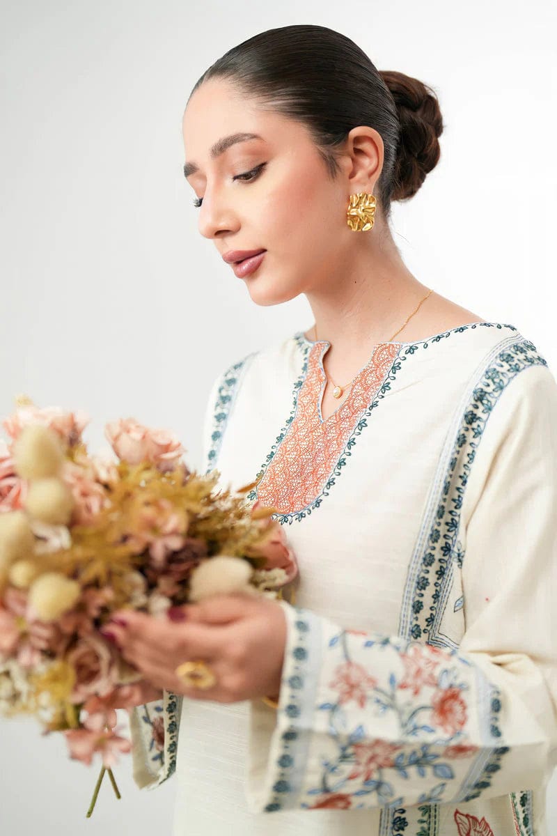 Summer Unstitched 2PCs Embroidered Lawn Dress - 308