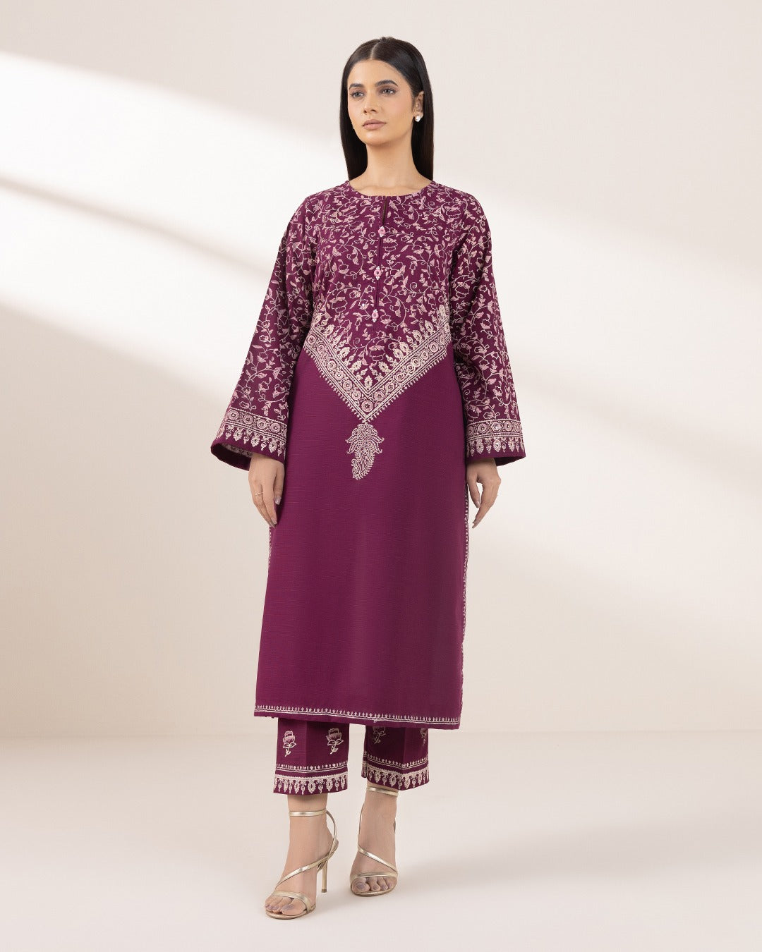 Lawn Unstitched 2 Piece Embroidered Dress - 370