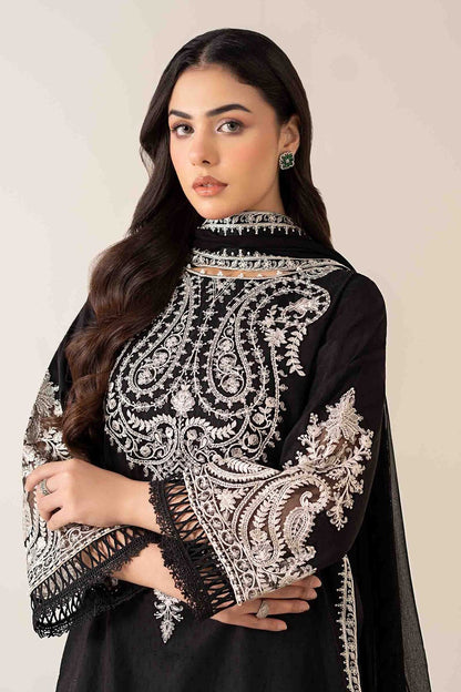 Summer Unstitched 3PCs Embroidered Lawn Dress With Chiffon Dupatta - 485