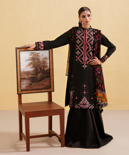 Dhanak 3 Piece Embroidered Dress - 408