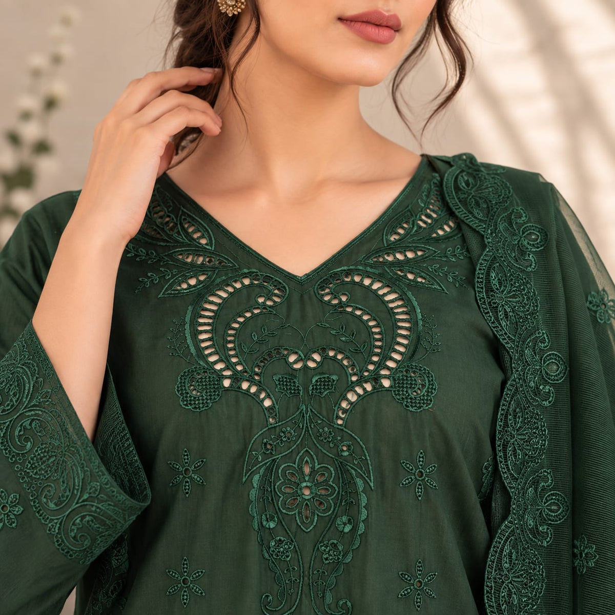 Summer Stitched 3PCs Embroidered Lawn Dress   - TS 05