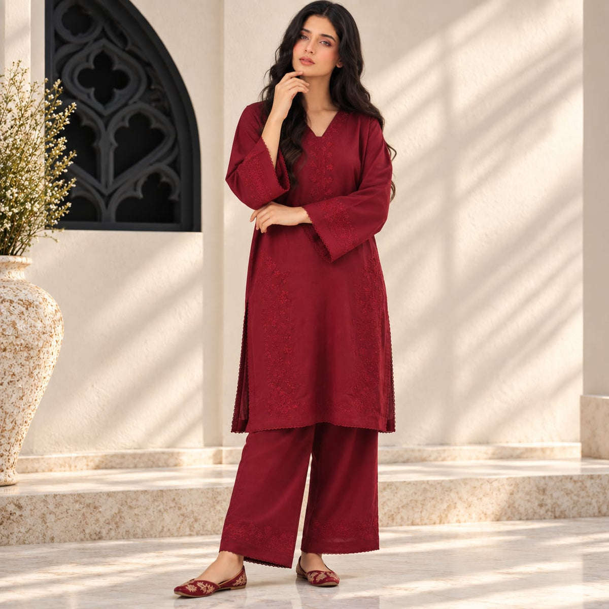 Summer Stitched 2 Piece Embroidered Lawn Dress  -TS 21