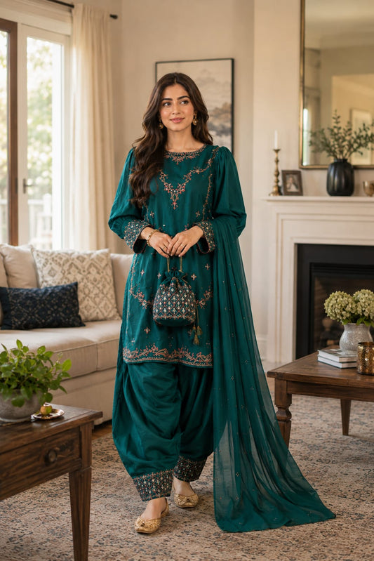 Summer Unstitched 3 Piece Embroidered Lawn Dress - 375