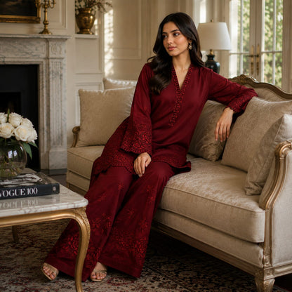 Summer Unstitched 2PCs Embroidered Lawn Dress  -483