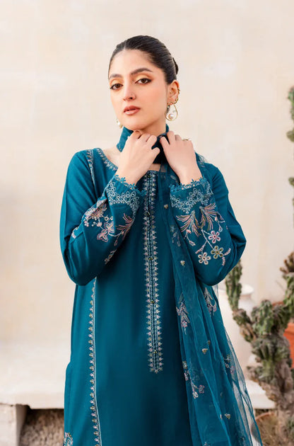 Summer Unstitched 3PCs Embroidered Lawn Dress With Monaar Dupatta - 104