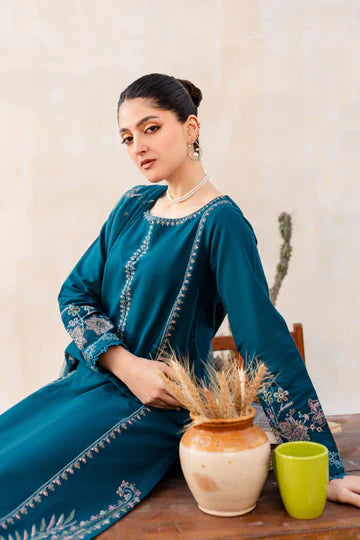 3PC Dhanak Embroidered Shirt With Dhanak Embroidered Dupatta - 384