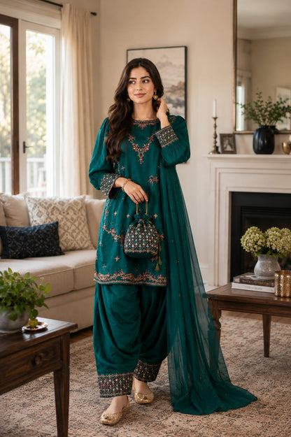 Summer Unstitched 3 Piece Embroidered Lawn Dress - 375